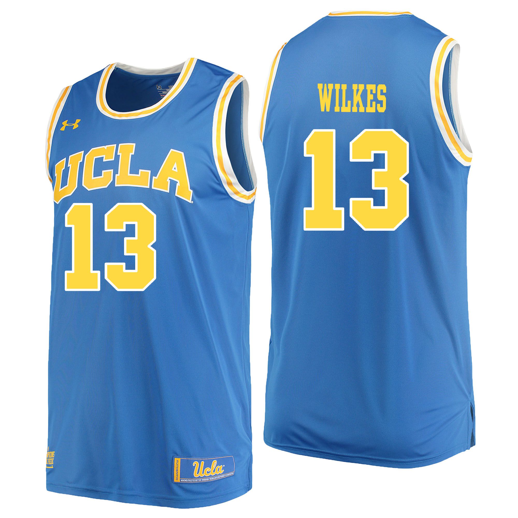Men UCLA UA #13 Wilkes Light Blue Customized NCAA Jerseys